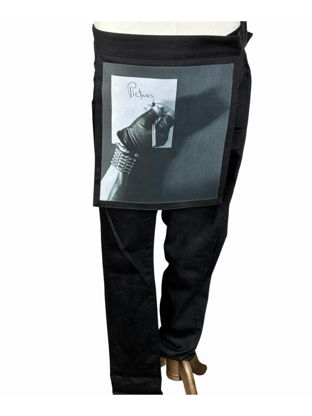 RAF SIMONS 2017 SS MAPPLETHORPE BLACK DENIM PANTS W/ DETACHABLE APRON SIZE 32
